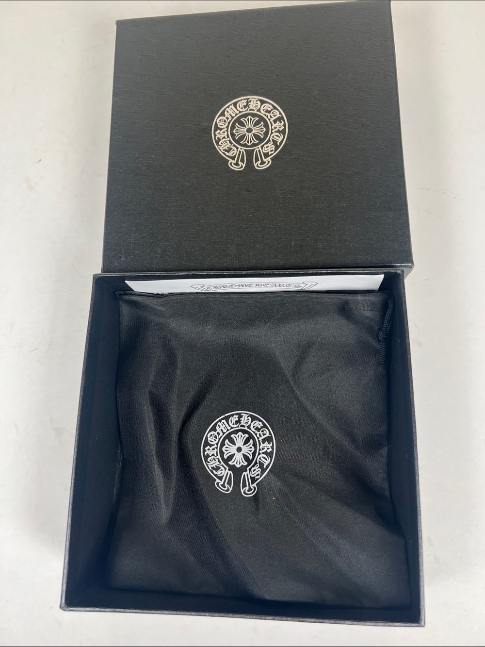 Chrome Hearts Black Box with Silver Emblem
